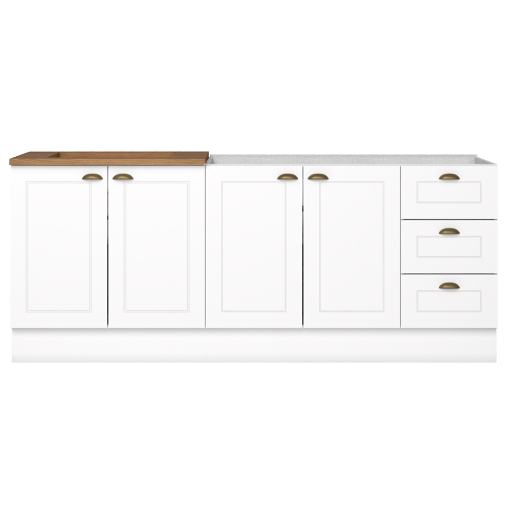Balcao Pia 120cm Balcao Cooktop 80cm Americana Branco Nature Henn