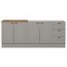 Balcao Pia 120cm Balcao Cooktop 80cm Americana Cinza Nature Henn