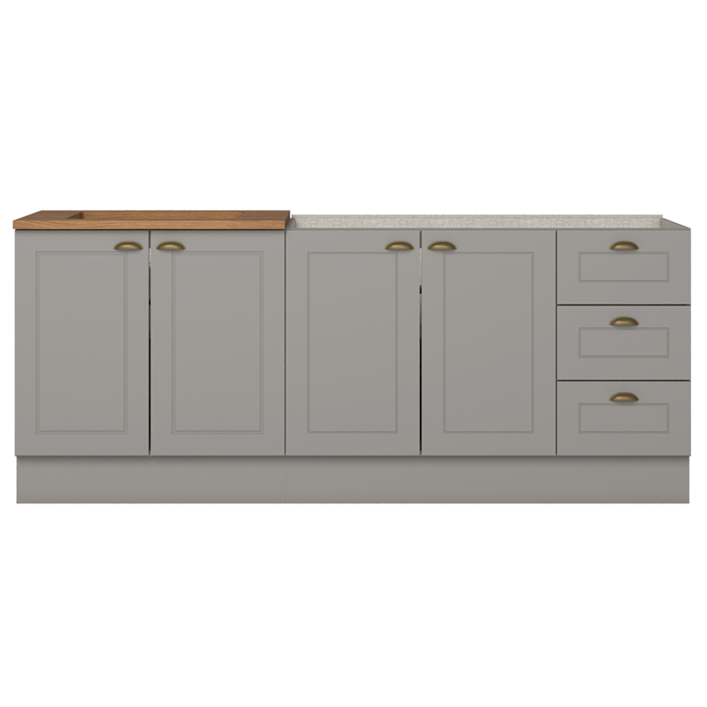 Balcao Pia 120cm Balcao Cooktop 80cm Americana Cinza Nature Henn