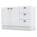 Balcao Pia 2 Portas 3 Gavetas 120 cm C353 Americana Branco Henn