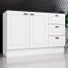 Balcao Pia 2 Portas 3 Gavetas 120 cm C353 Americana Branco Henn