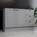 Balcao Pia 2 Portas 3 Gavetas 120 cm C353 Americana Cinza Henn