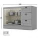Balcao Pia 2 Portas 3 Gavetas 120 cm C353 Americana Cinza Henn