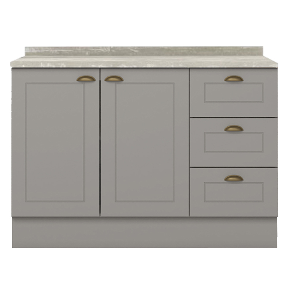Balcao Pia Com Tampo 120 cm C353 Americana Cinza Calcare Henn