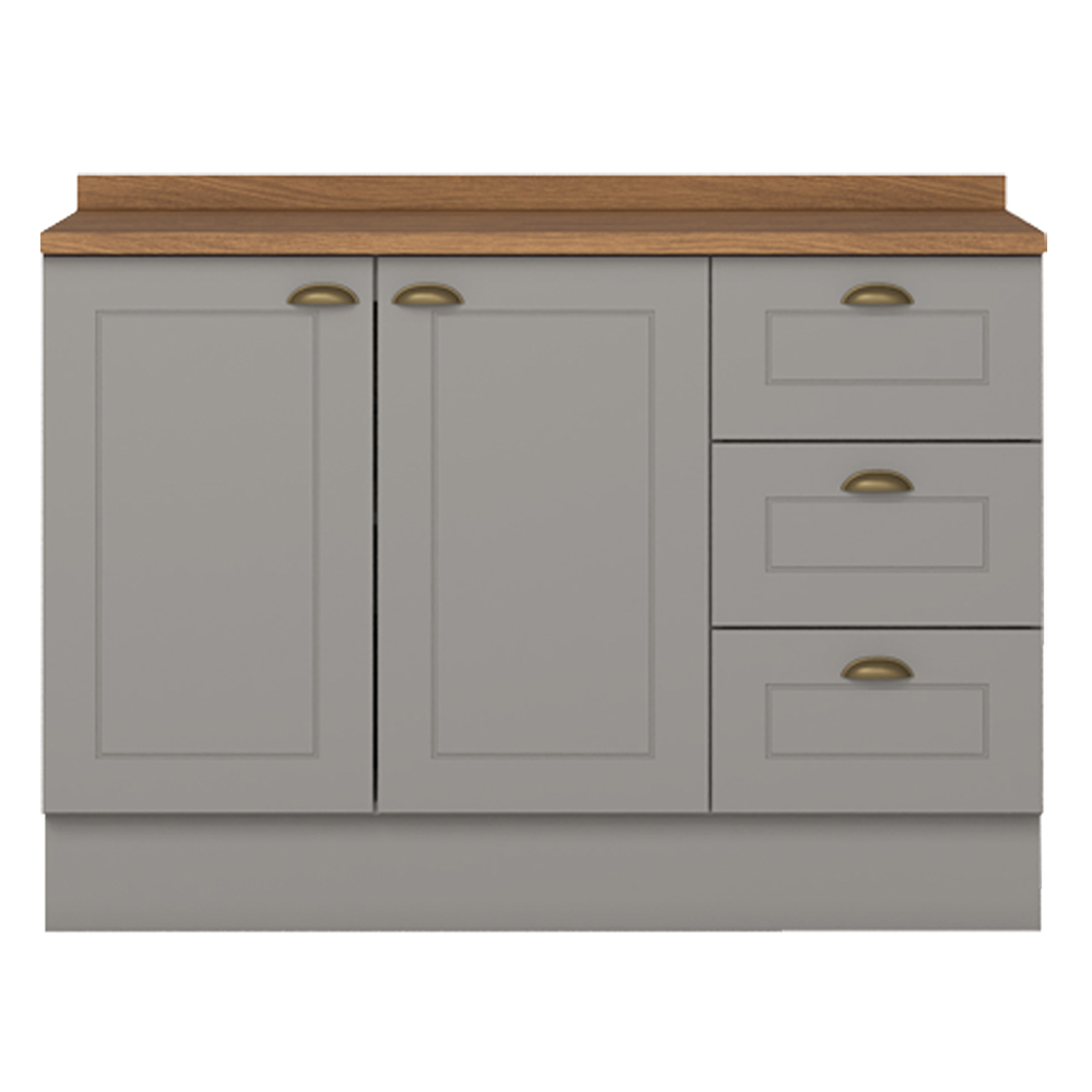Balcao Pia Com Tampo 120cm C353 Americana Cinza Nature Henn