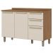 Balcao Pia Com Tampo 3 Portas 120 cm Requinte Nature Areia Henn