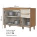 Balcao Pia Com Tampo 3 Portas 120 cm Requinte Nature Areia Henn