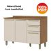 Balcao Pia Com Tampo 3 Portas 120 cm Requinte Nature Areia Henn