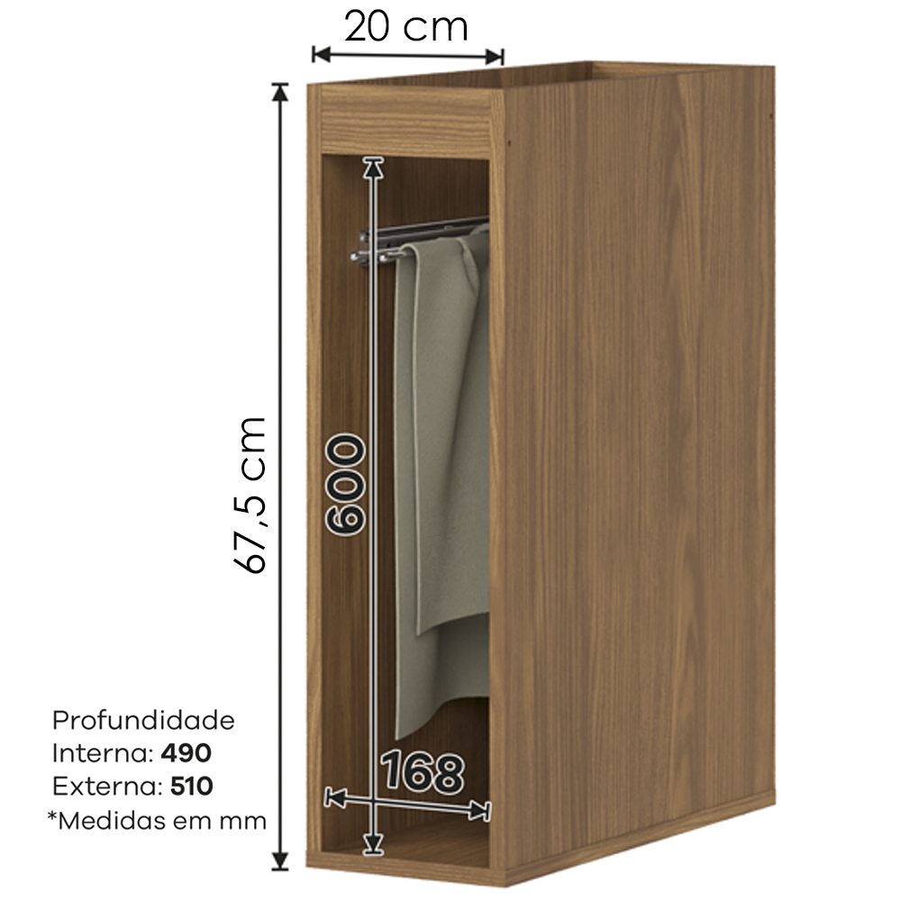 Balcao Porta Toalha Com Tampo 20 cm Requinte Nature Henn