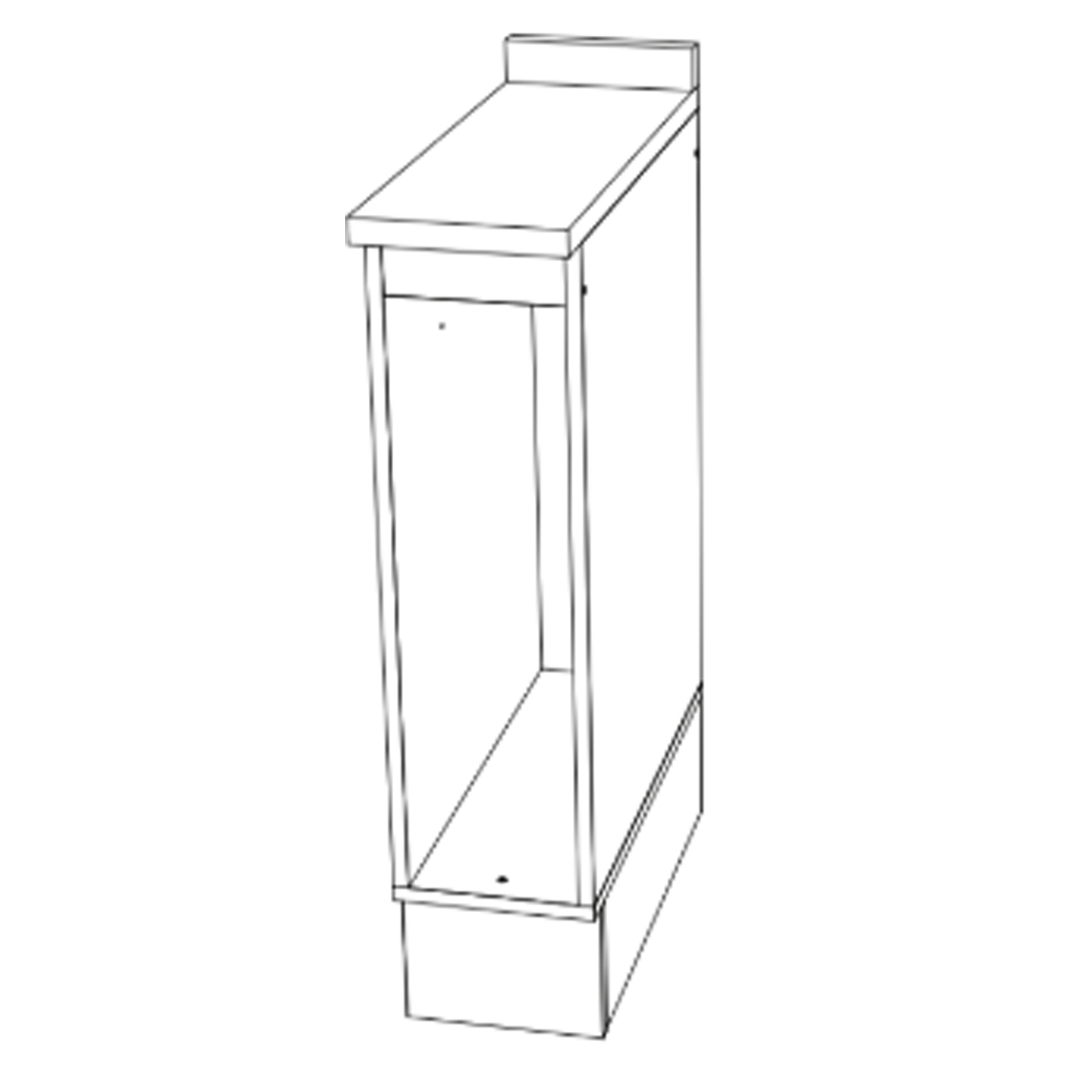 Balcao Porta Toalha Tampo 20 cm C362 Americana Cinza Nature Henn