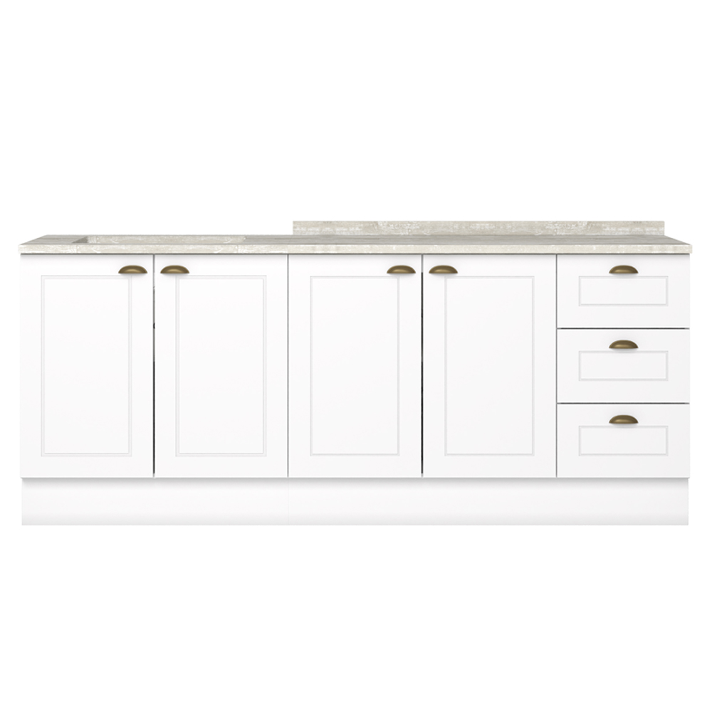 Balcao Tampo 120 cm Balcao Cooktop 80 cm Americana Branco Calcare Henn