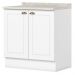 Balcao com Tampo 2 Portas 80 cm Americana Branco Calcare Henn