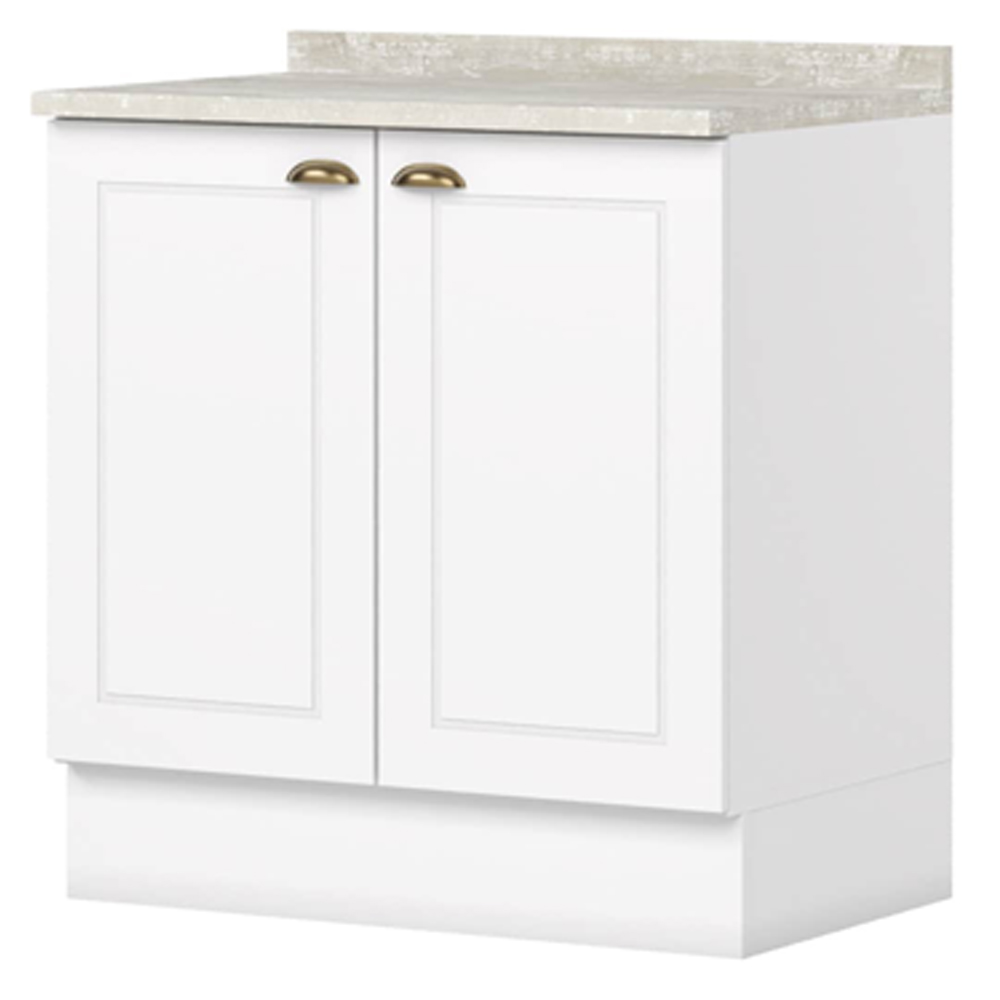 Balcao com Tampo 2 Portas 80 cm Americana Branco Calcare Henn