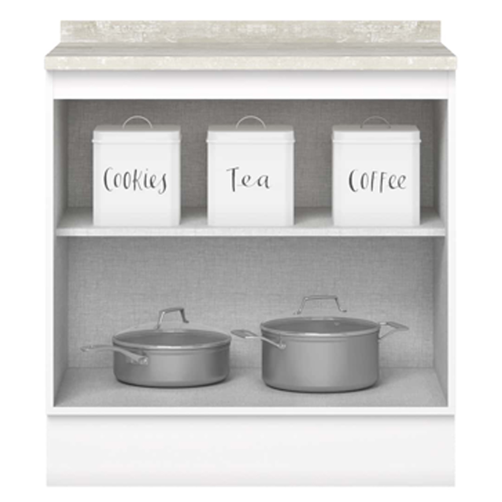 Balcao com Tampo 2 Portas 80 cm Americana Branco Calcare Henn