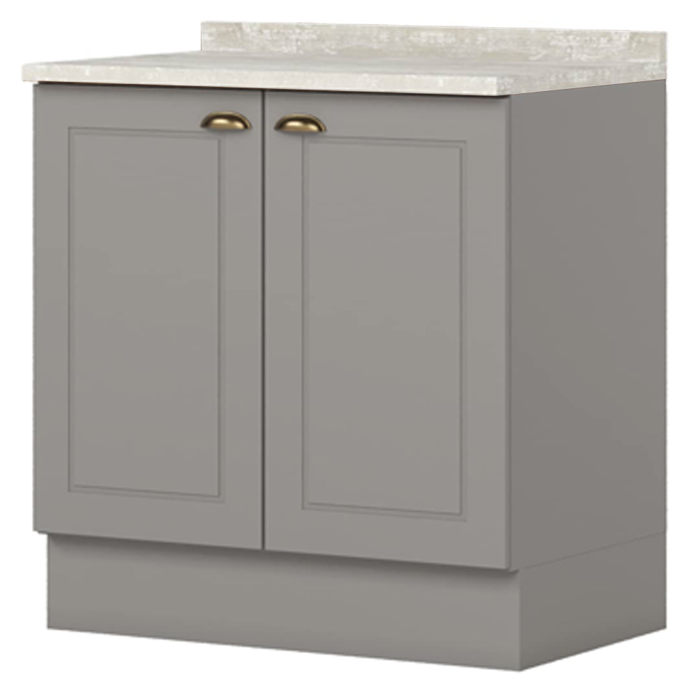 Balcao com Tampo 2 Portas 80 cm Americana Cinza Calcare Henn