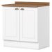 Balcao com Tampo 2 Portas 80cm Americana Branco Nature Henn