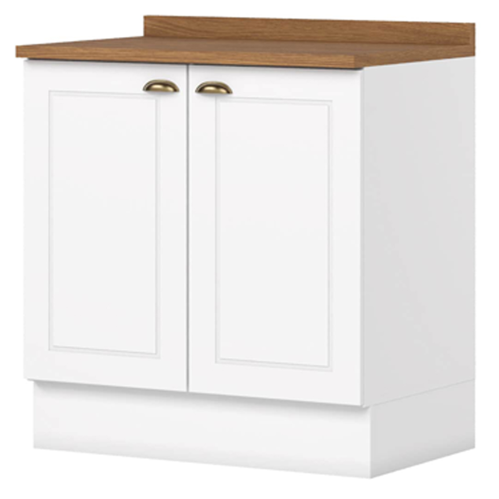 Balcao com Tampo 2 Portas 80cm Americana Branco Nature Henn