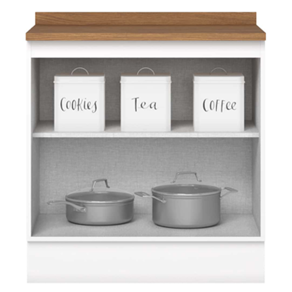 Balcao com Tampo 2 Portas 80cm Americana Branco Nature Henn