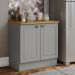 Balcao com Tampo 2 Portas 80cm Americana Cinza Nature Henn