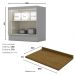 Balcao com Tampo 2 Portas 80cm Americana Cinza Nature Henn