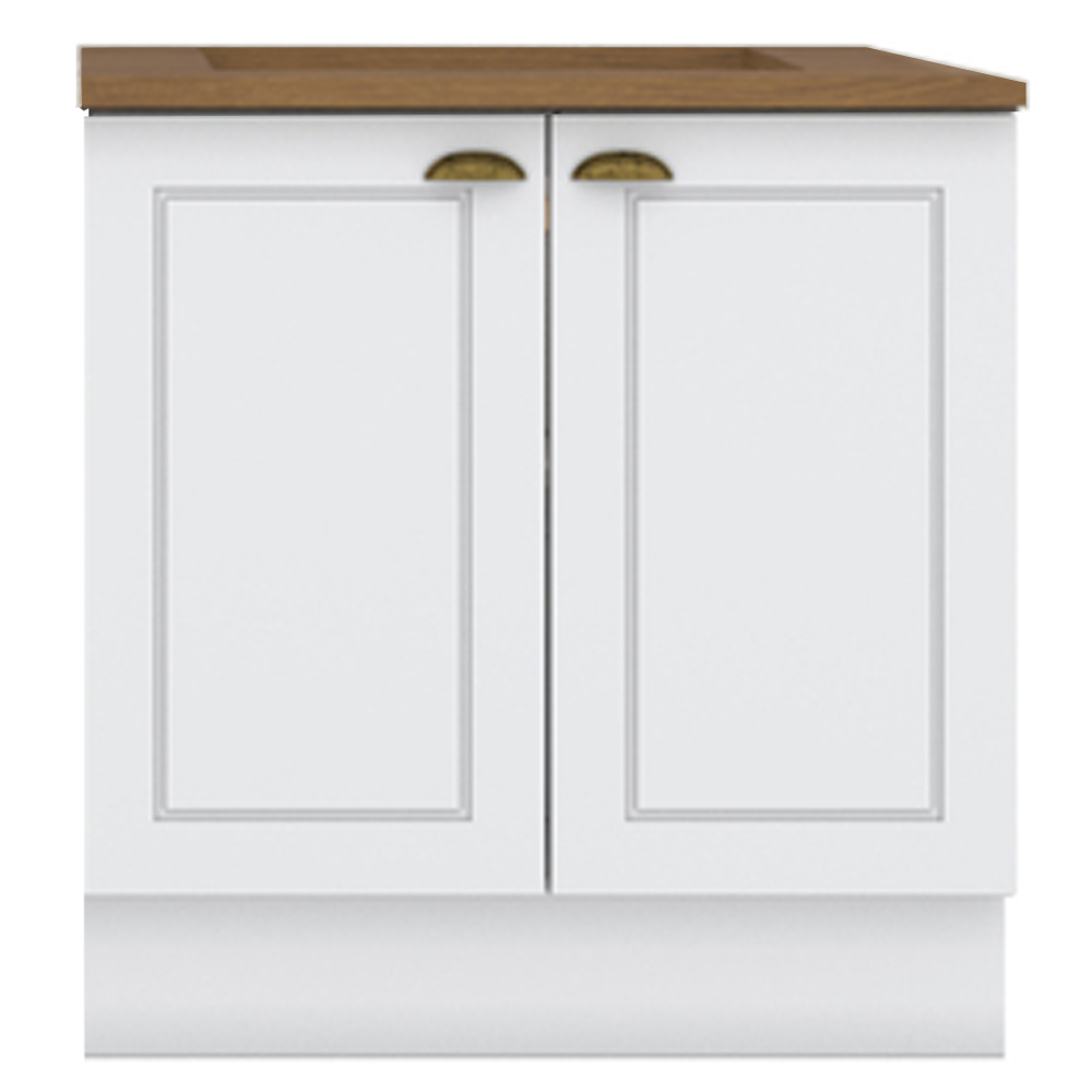 Balcao com Tampo Para Cooktop 2P 80 cm Americana Branco Nature Henn