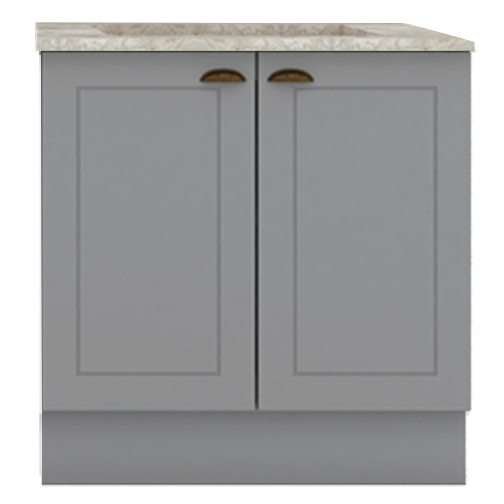 Balcao com Tampo Para Cooktop 2P 80 cm Americana Cinza Calcare Henn