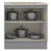 Balcao com Tampo Para Cooktop 2P 80 cm Americana Cinza Calcare Henn