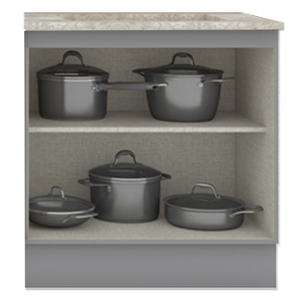 Balcao com Tampo Para Cooktop 2P 80 cm Americana Cinza Calcare Henn