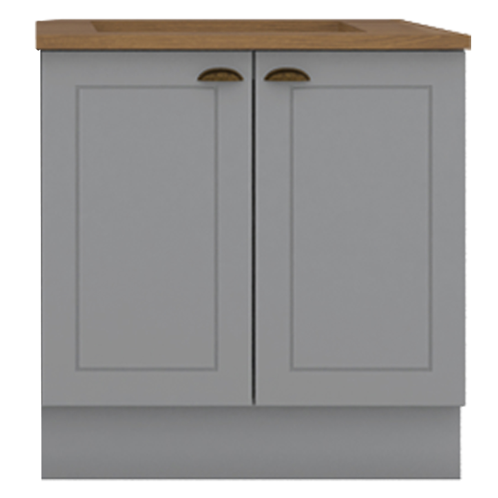 Balcao com Tampo Para Cooktop 2P 80 cm Americana Cinza Nature Henn