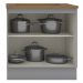 Balcao com Tampo Para Cooktop 2P 80 cm Americana Cinza Nature Henn