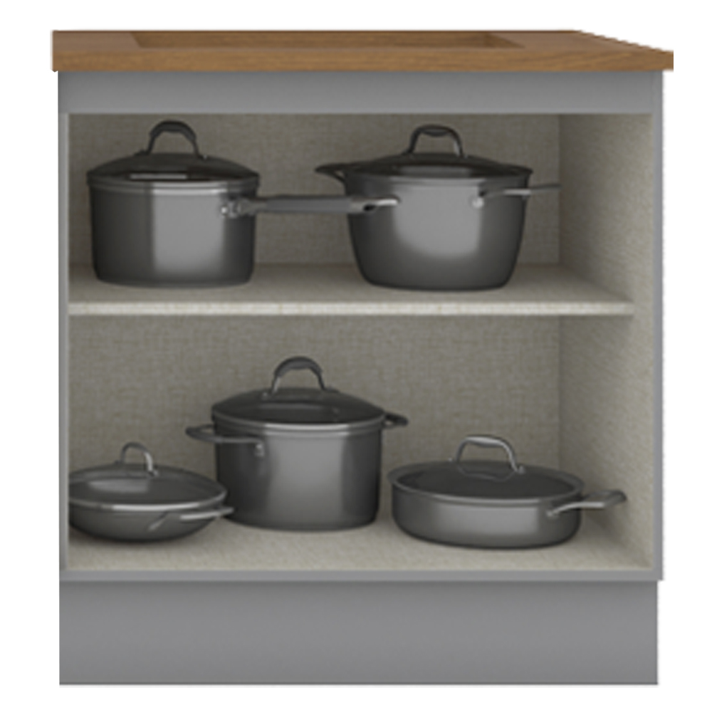 Balcao com Tampo Para Cooktop 2P 80 cm Americana Cinza Nature Henn