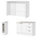 Bancada E Balcao Gourmet 146 cm CE817 Americana Branco Calcare Henn