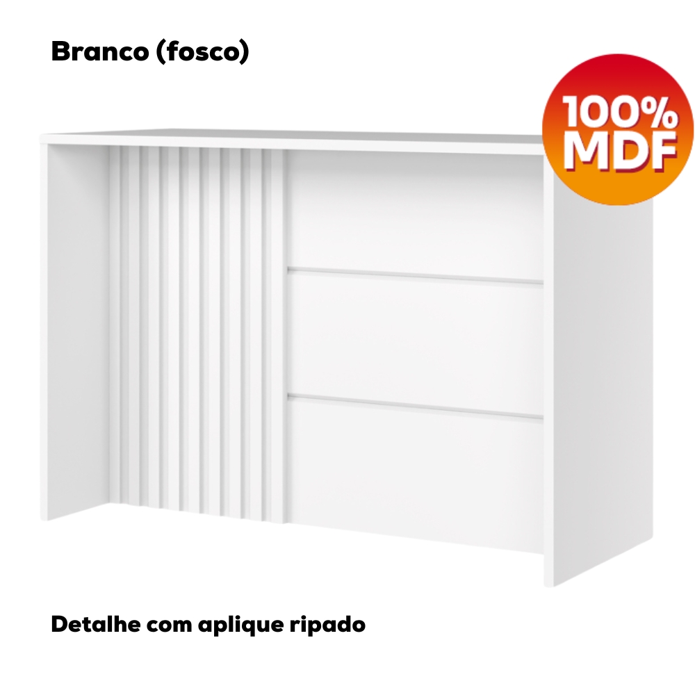 Bancada E Balcao Gourmet 146 cm CE817 Americana Branco Calcare Henn