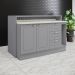 Bancada E Balcao Gourmet 146 cm CE817 Americana Cinza Calcare Henn