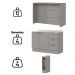 Bancada E Balcao Gourmet 146 cm CE817 Americana Cinza Calcare Henn