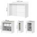 Bancada E Balcao Gourmet 146 cm CE818 Americana Branco Calcare Henn