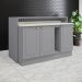Bancada E Balcao Gourmet 146 cm CE818 Americana Cinza Calcare Henn