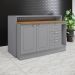 Bancada E Balcao Gourmet 146cm CE817 Americana Cinza Nature Henn