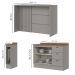 Bancada E Balcao Gourmet 146cm CE817 Americana Cinza Nature Henn