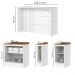 Bancada E Balcao Gourmet 146cm CE818 Americana Branco Nature Henn