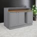Bancada E Balcao Gourmet 146cm CE818 Americana Cinza Nature Henn