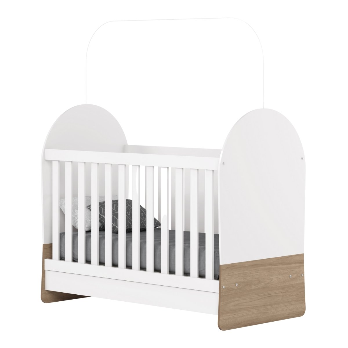 Berço 3 em 1 com Suporte para Mosqueteiro - Magia Branco / Jequitibá HP