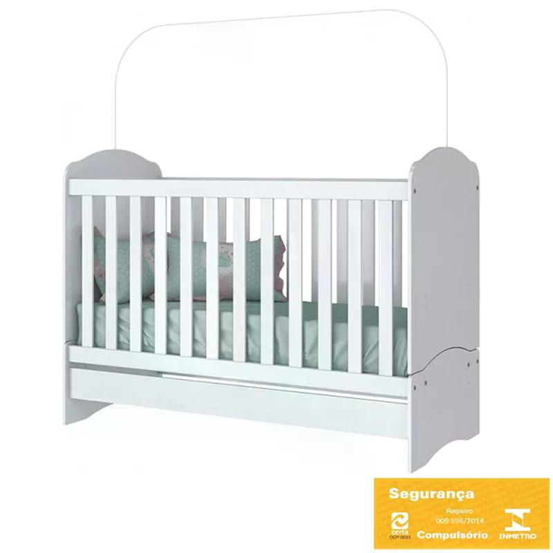 Berço Mini Cama Bala de Menta Branco - Móveis Henn