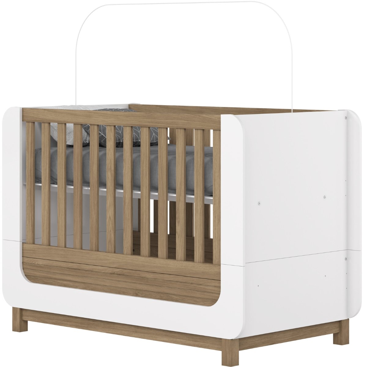 Berço Mini-cama 2 em 1 - Aconchego Branco / Jequitibá HP