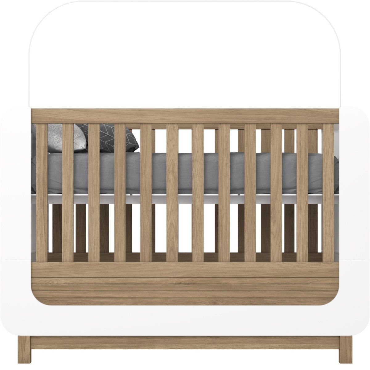 Berço Mini-cama 2 em 1 - Aconchego Branco / Jequitibá HP