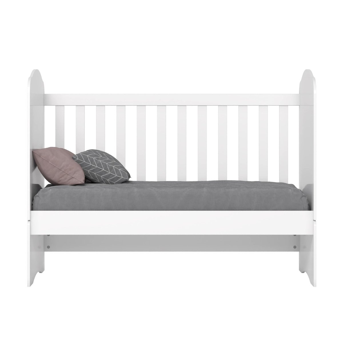 Berço Mini-cama 2 em 1 - Bala de Menta Branco