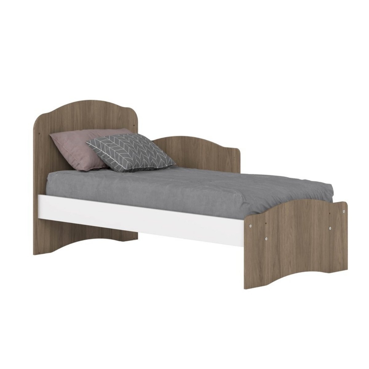 Berço Mini-cama 2 em 1 - Bala de Menta Rústico / Branco