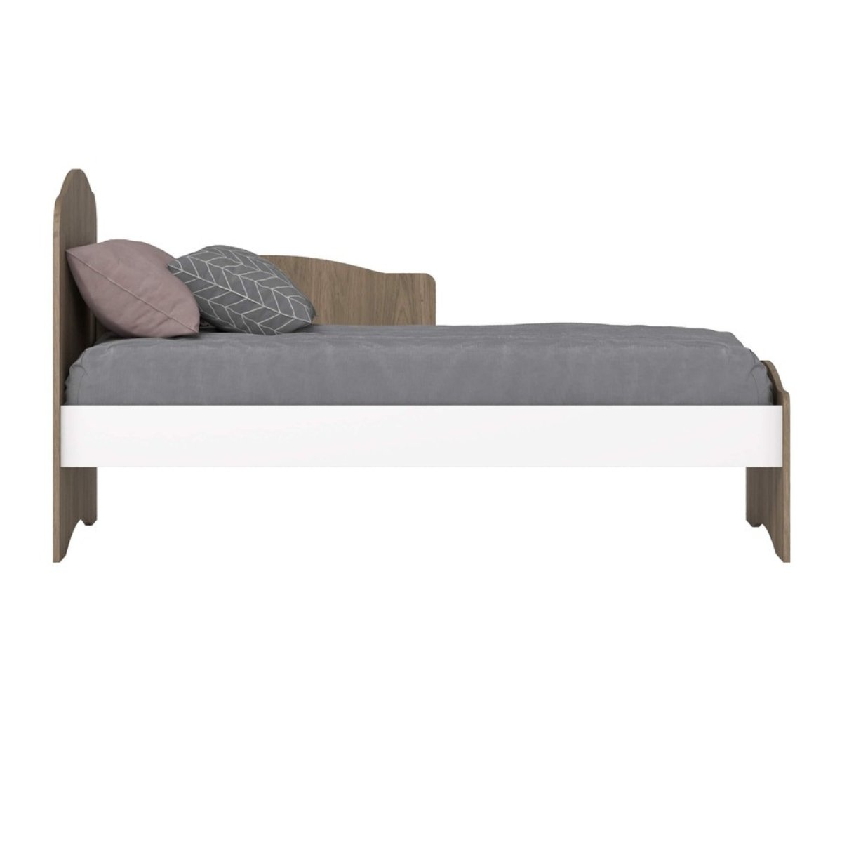 Berço Mini-cama 2 em 1 - Bala de Menta Rústico / Branco