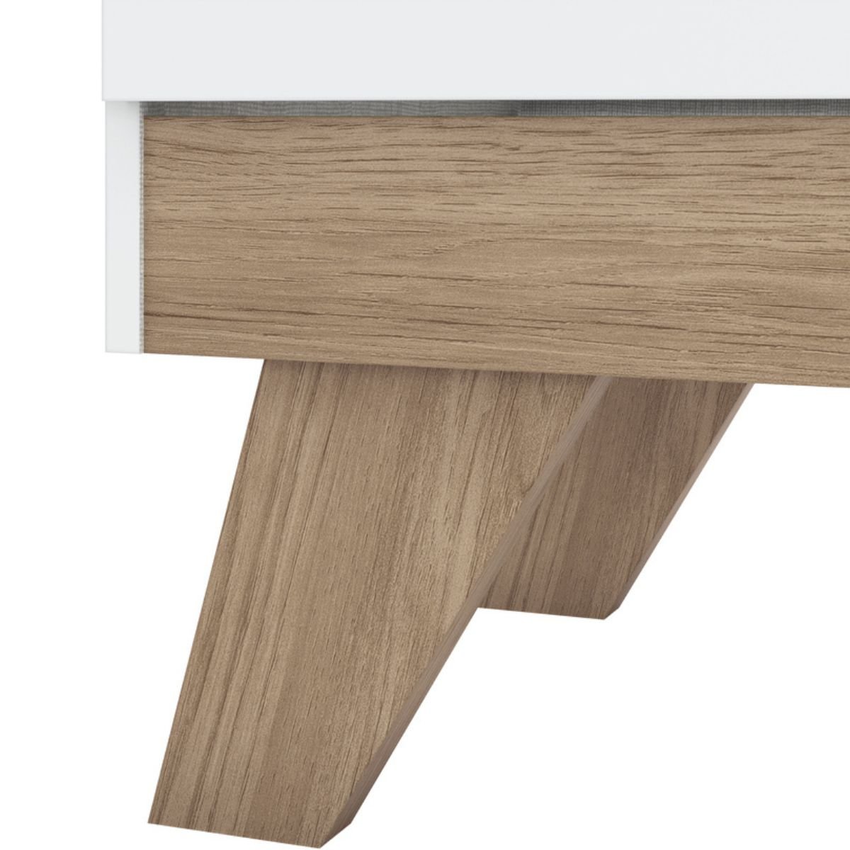 Berço Mini-cama 2 em 1 - Confete Branco / Jequitibá HP