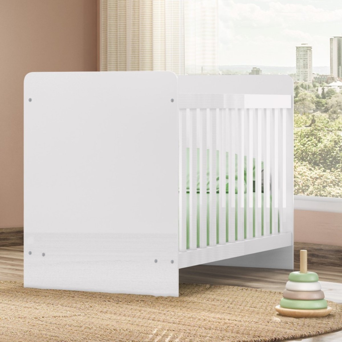 Berço Mini-cama 2 em 1 - Labirinto Branco
